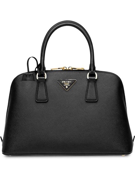 prada handle promenade large saffiano leather black|Prada Promenade Saffiano Leather Bag in Black .